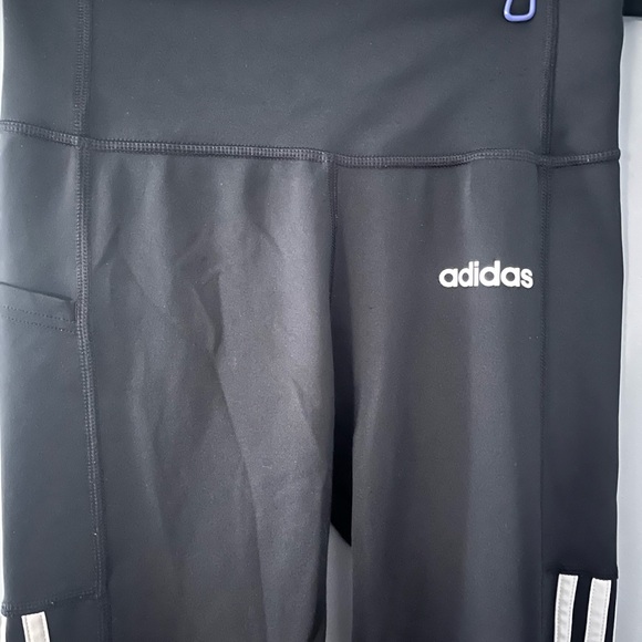 - Adidas black skinny sweatpants with white stripes size medium - Picture 2 of 5